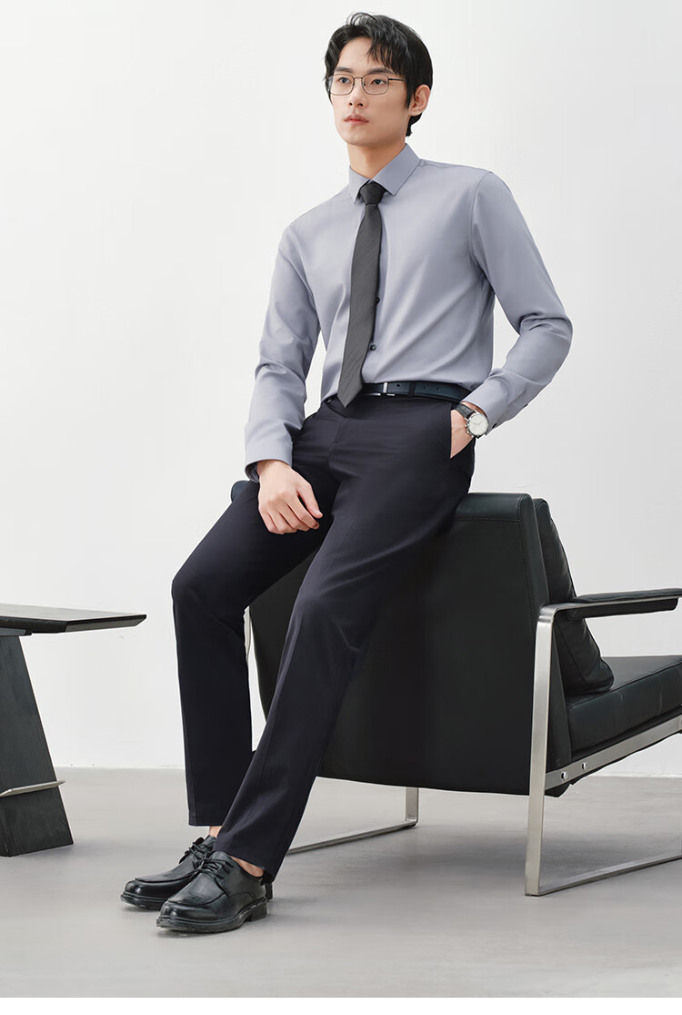 JD Jingzao Premium Mulberry Silk Men's Casual Pants Thin Spring Business Straight Trousers Black 36 1