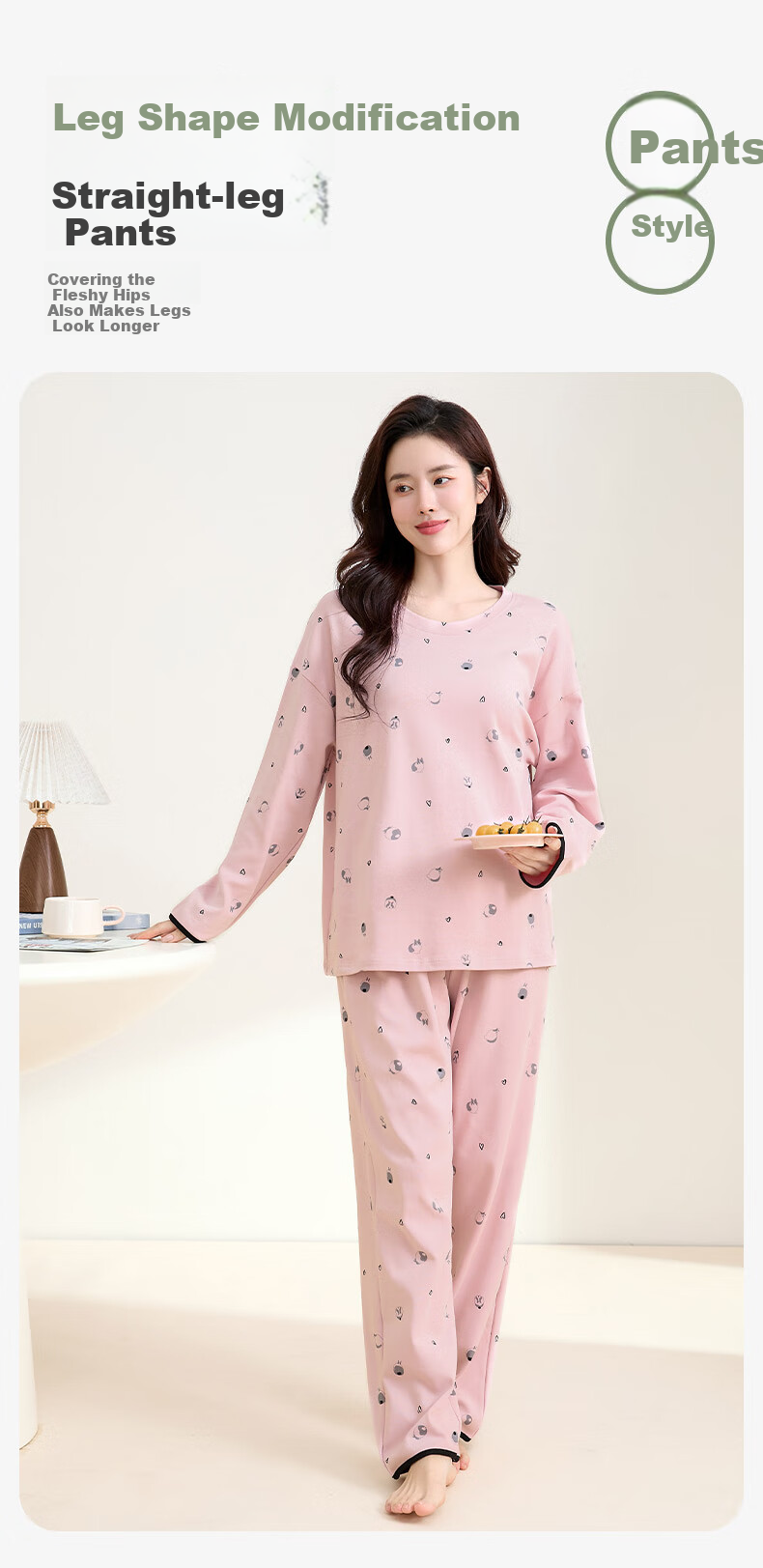 FENTENGCARE Women's Pajamas, Spring 2026 New Collection, Pure Cotton Soft Cotton Cute Cat Home Wear Set for Wome 6