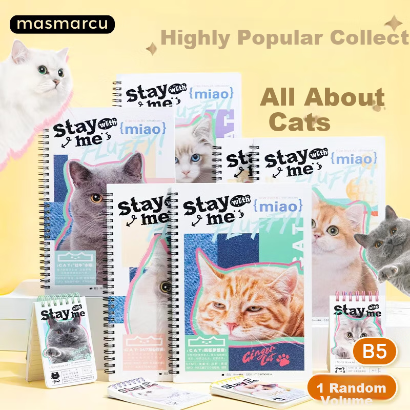 Блокнот MASMARCU "Stay Miao Collection", B5, 60 листов, случайный узор