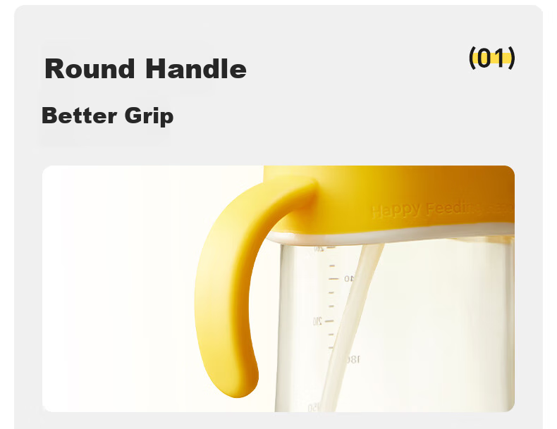 Huangchong Good Suction Learning Cup for Babies over One Year Old with Straw, Milk Bottle, Anti-Choking Direct Drinking Cup, 330ml 23