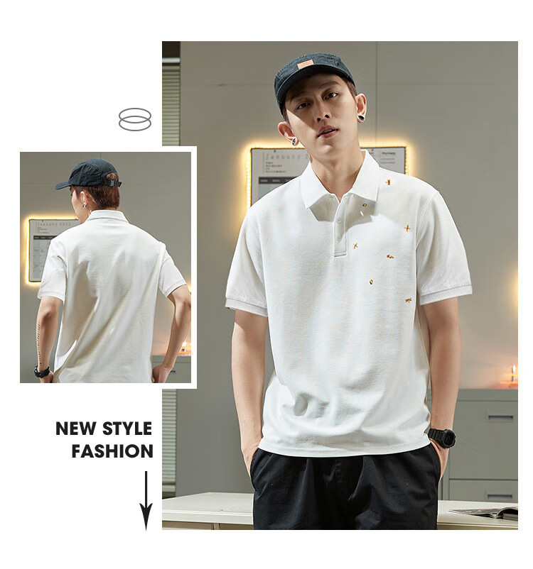 TonLion 2026 Summer New Men's Left Chest Detail Short Sleeve Polo Loose Casual Shirt Trendy 5