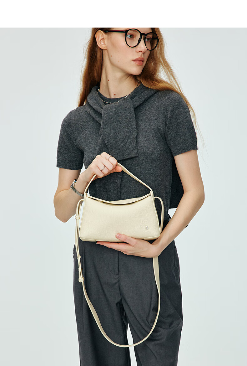 La Festin Top-Grain Leather FUFU Handbag for Women, 2026 Light Luxury Genuine Leather Bag, Crossbody And Handheld Lunch Box Bag, Birthday Gift for Wome 7