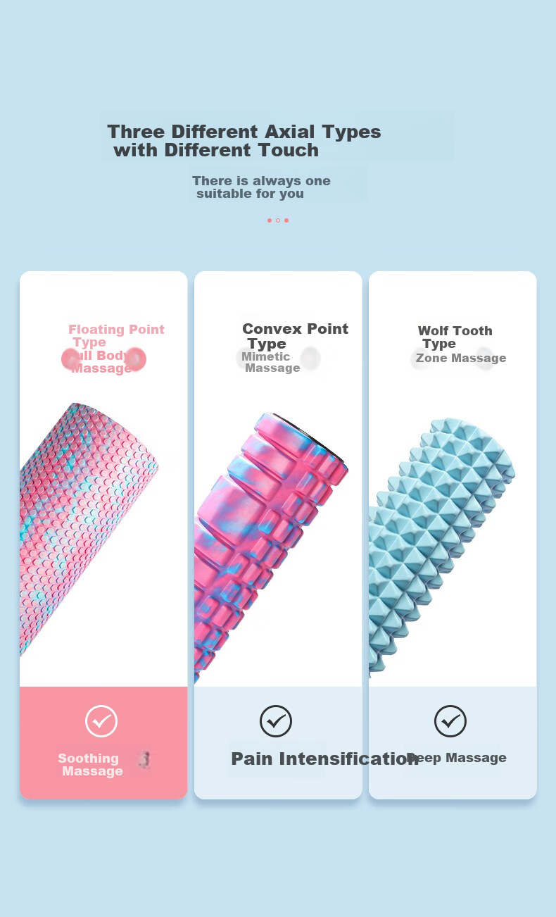 JOINFIT Foam Roller Leg Massager Muscle Relaxation Roller Small Floating Point Yoga Column for Men And Women, Pink And Blue 2
