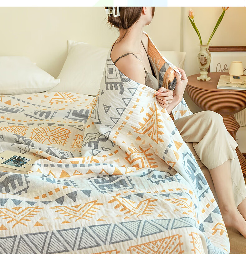 Grace A-Class 100% Pure Cotton Gauze Towel Blanket Summer Cooling Air Conditioning Nap Throw 1*1.5m 2