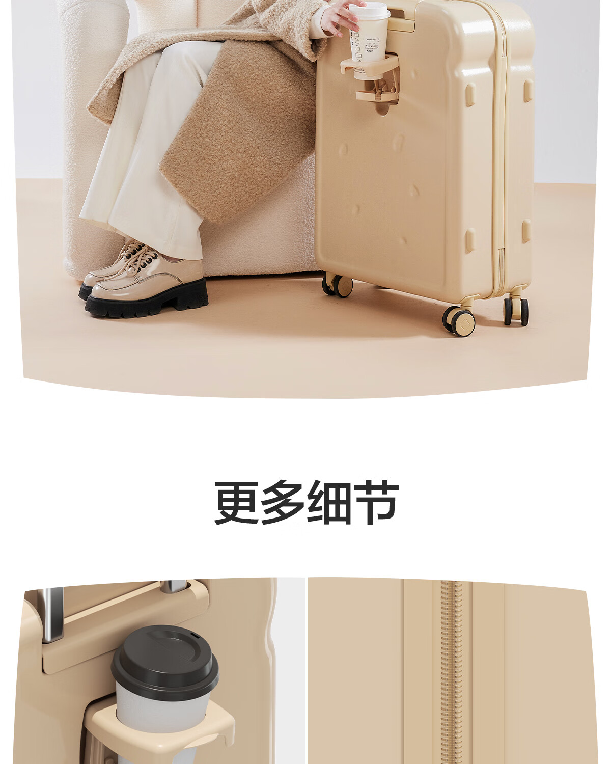 HLA High-Quality Luggage, Large Capacity Suitcase, Trolley Case for Women, Checked Travel Bag, Password Lock Suitcase, Toast Strawberry Color, 24 Inches 12