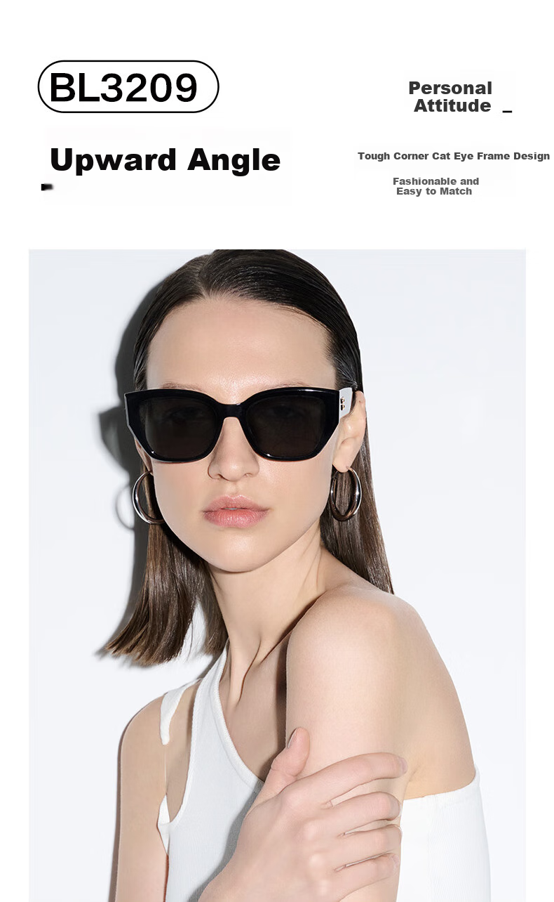 BOLON Sunglasses, Yang Zi's Style, Cat-Eye Glasses, Face-Slimming Effect, Sunglasses for Women, Driving Sunglasses for Men, Gift, BL3209 A32 4