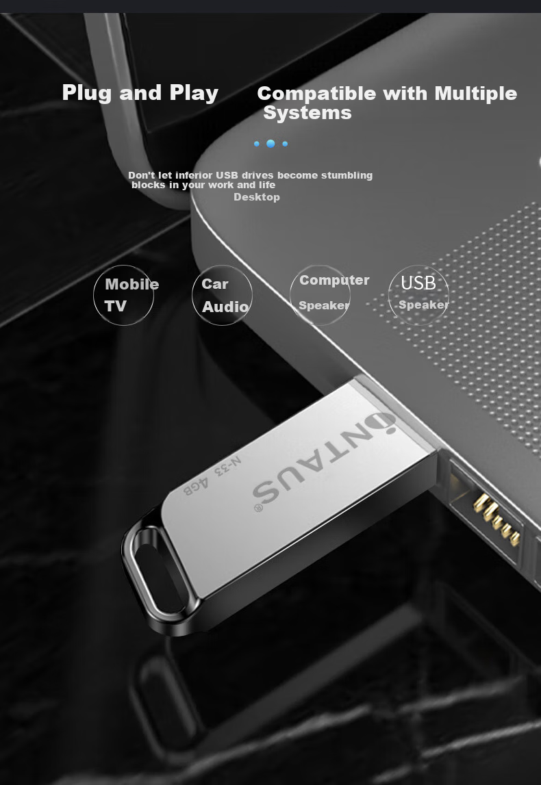 NINTAUS 64GB USB2.0 Flash Drive N-33 Silver Metal Office Business Proposal Thumb Drive for Phone And Computer, Car Mini USB Drive 5