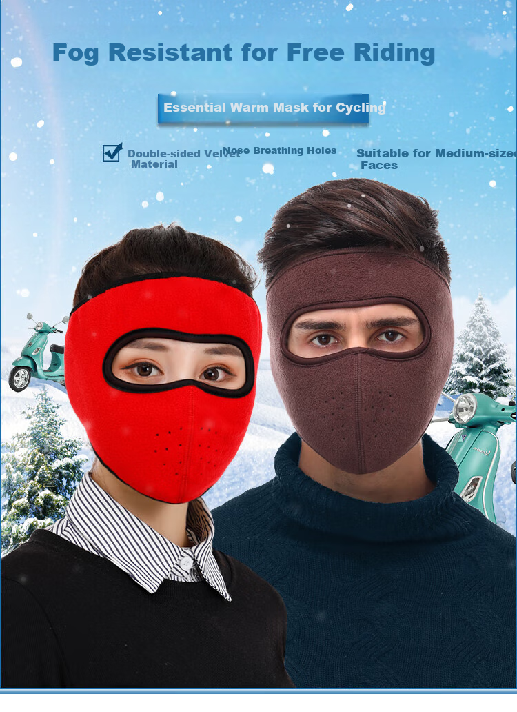 Adandyish Full Face Mask for Cycling, Windproof, Dustproof, Cold-Resistant, Unisex, Autumn And Winter Warmth Protection with Forehead And Ear Covers, Black 1