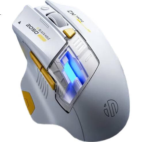 Беспроводная игровая мышь INPHIC A9 Explorer Edition V2, проводная/Bluetooth, RGB, 12000 DPI, белая