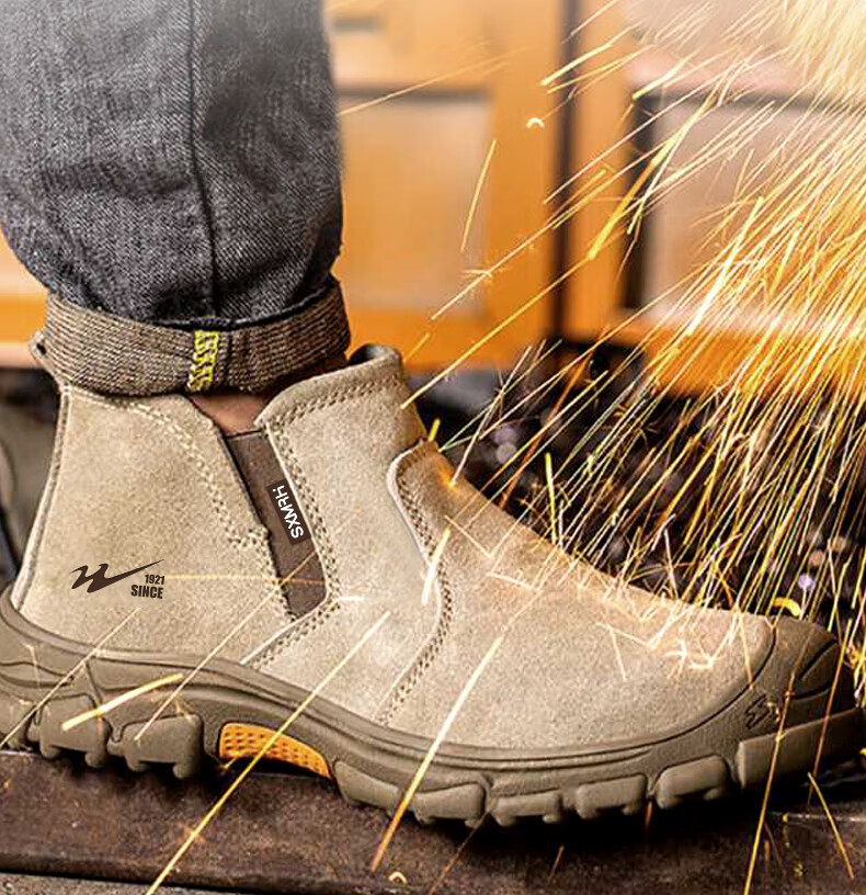 Shuangxingbate Safety Shoes for Men, Anti-Smashing And Puncture-Resistant Plastic Toe Cap, Welding Non-Slip Protective Work Shoes SX-22 Size 42 6
