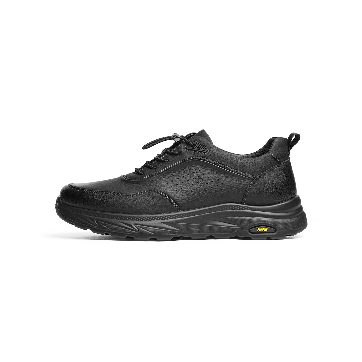 RED DRAGONFLY Casual Leather Shoes for Men, Autumn Thick-Soled Outdoor Hiking Travel Shoes, Casual Dad Shoes WTA35116 Black Size 43