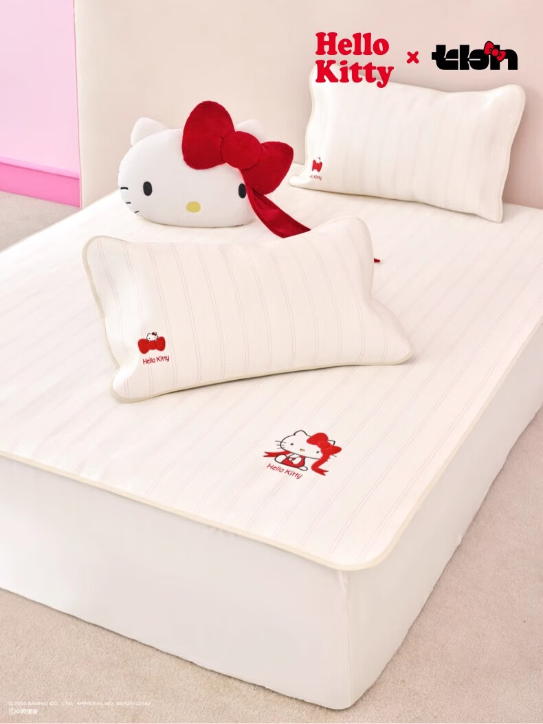 Tbh Sanrio Hello Kitty Ice Silk Summer Cooling Mat Machine Washable Soft Mat 120x200cm with Straps 1