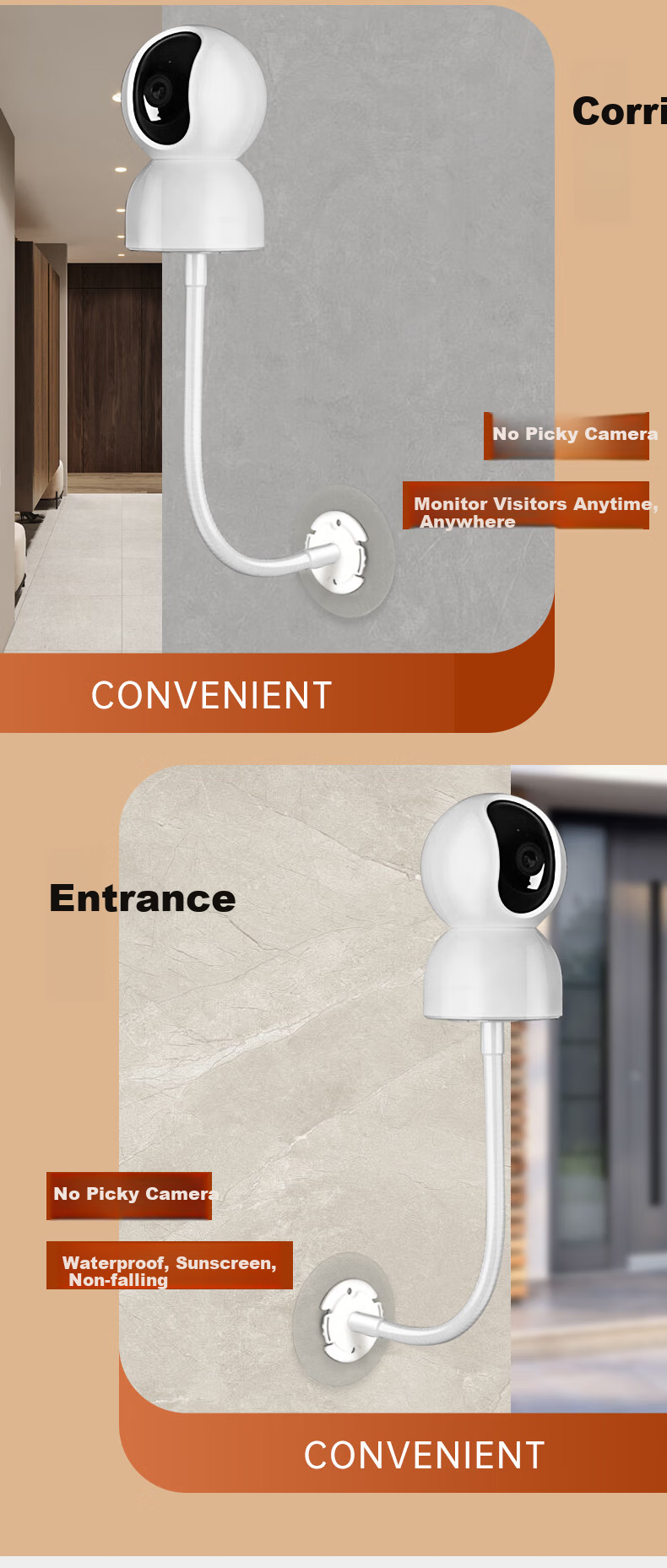 Yingqian Suitable for Yingshi Camera Bracket, No Drilling Required, C6C/h6c/c7/C6WI/h6/H7C/cp1/xp1 Surveillance Camera Wall-Mounted Fixed Soft Tube Bracket 7