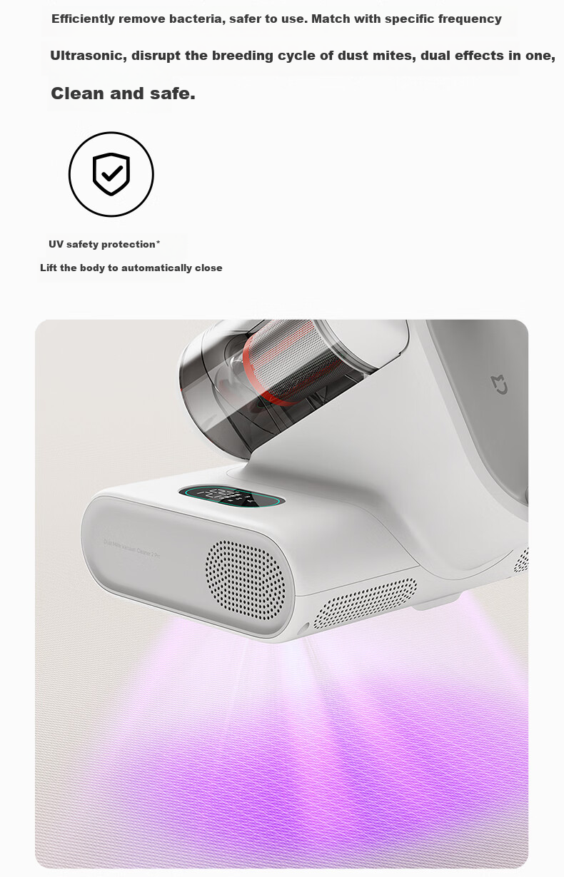 Mijia Xiaomi Dust Mite Remover 2 Pro Upgraded Suction Dual Dust Cups Smart Sensor LED UV Sterilization Home Bed Mite Remover [Chengbao] Christmas Gift 5