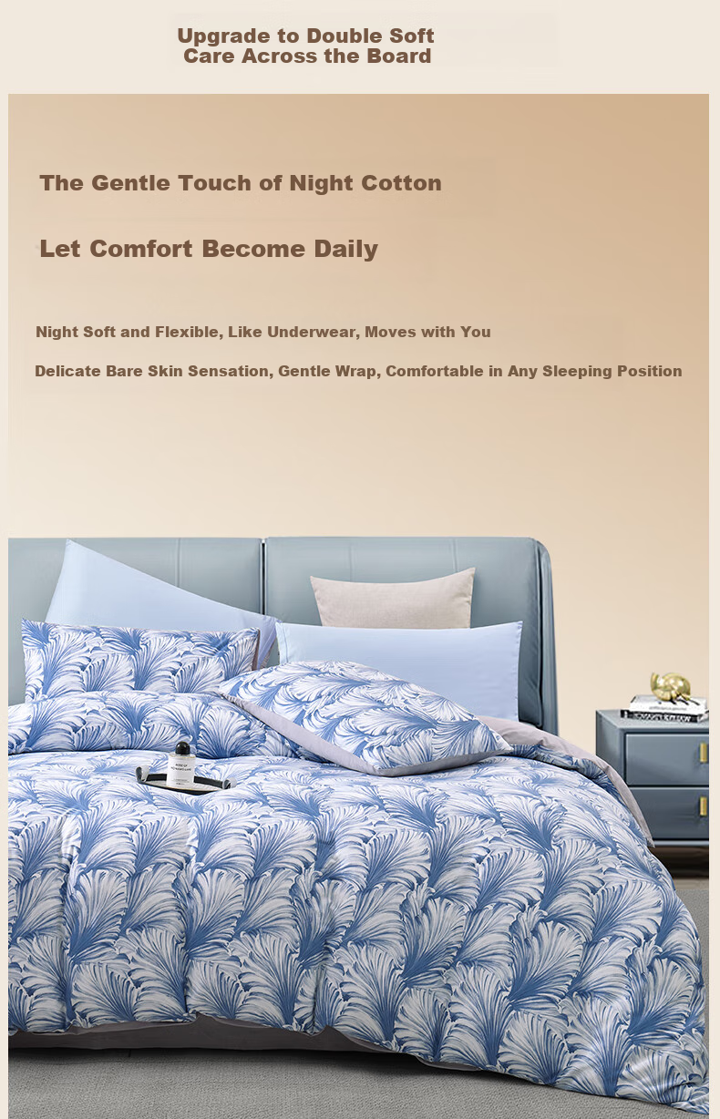 Hengyuanxiang Pure Cotton Four-Piece Bedding Set, Class A Knitted Nai Tei Cotton, 100% Cotton Bedding Set, Green Grape Color, 2*2.3m 5