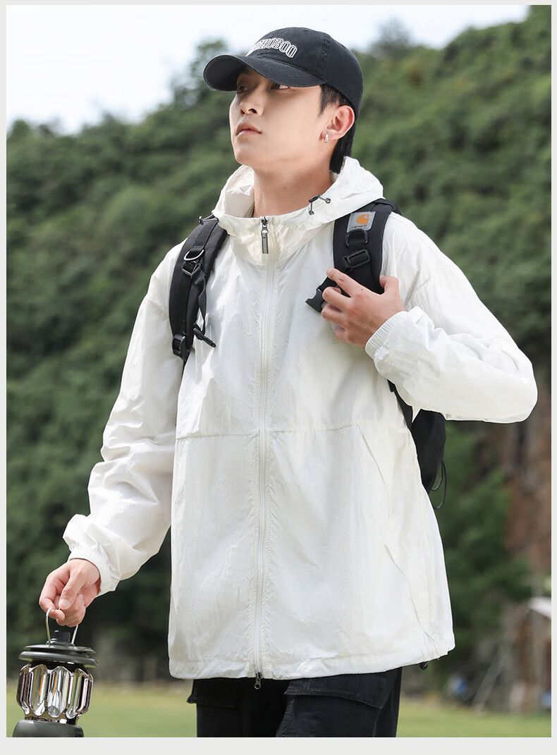 EASTERN CAMEL Couple's Sun Protection Clothing, Men And Women Summer UPF100 UV-Resistant Sun Protection Fishing Jacket, Men's White, 3XL 21
