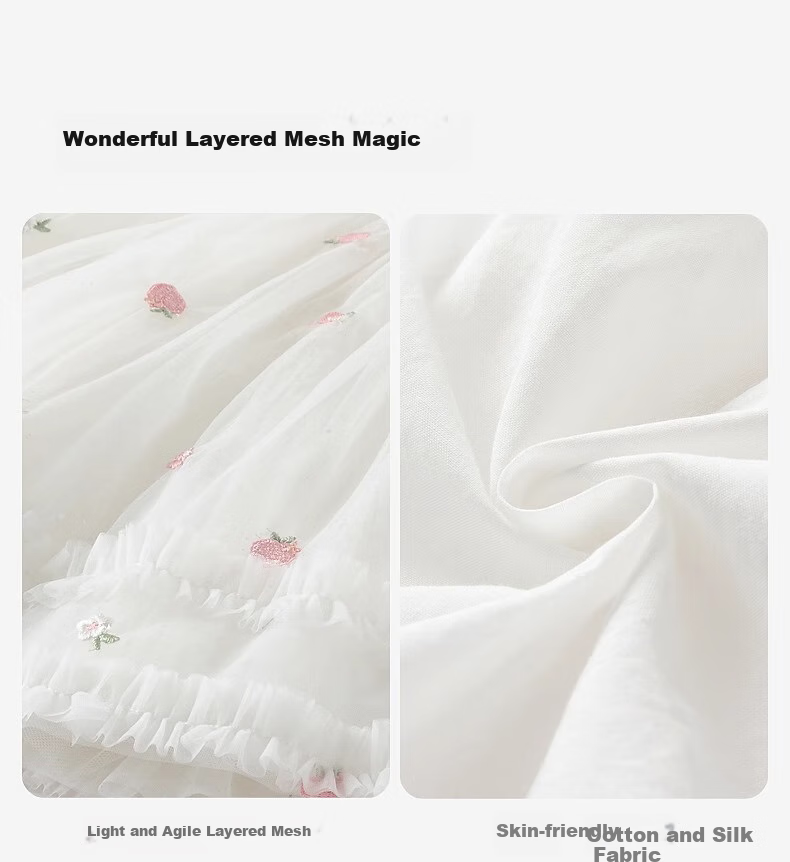 DAVE & BELLA [Same As in Mall] Children's Summer Dress, Girls' Lightweight Mesh Skirt 4