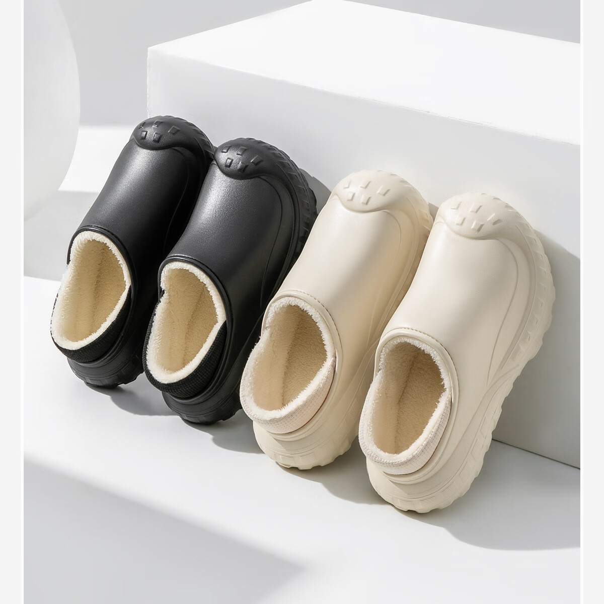 TZLDN Waterproof Cotton Shoes Men's Autumn Winter Warm Couple Men's Outdoor Cotton Slippers Black 40-41 5