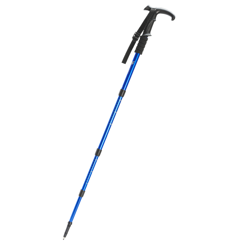 CAMEL Outdoor Trekking Pole, Ultra-Light Aluminum Alloy, Four-Section T-Shaped Handle, for Hiking, Mountaineering And Rock Climbing, 2SA7D42-1B Blue