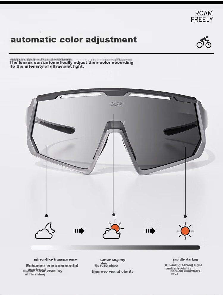 Fute Outdoor Cycling Running Hiking Glasses, Day And Night Use Polarized Goggles, Color-Changing Pink - F166-01 6