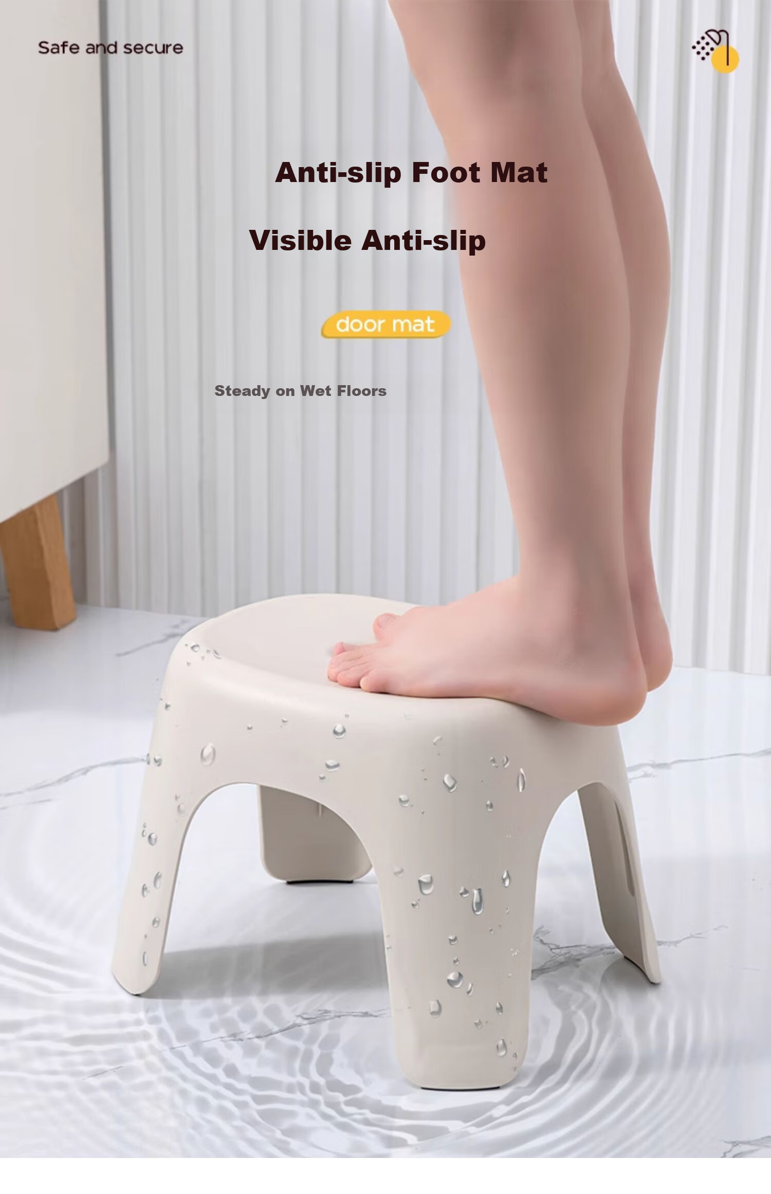 Guangduola Small Stool, Home Bathroom Shower Bench, Quiet Thickened Non-Slip Low Stool, Small Bench, Plastic Stool, Toilet Seat 5