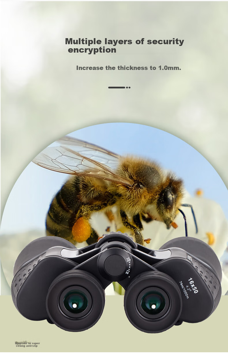 BOSMA Hunter 2nd Generation 16X50 Binoculars, High Magnification, High Definition, Low-Light Night Vision, Large Eyepiece, Bee-Hunting, Landscape Viewing, And Stargazing Telescope 18