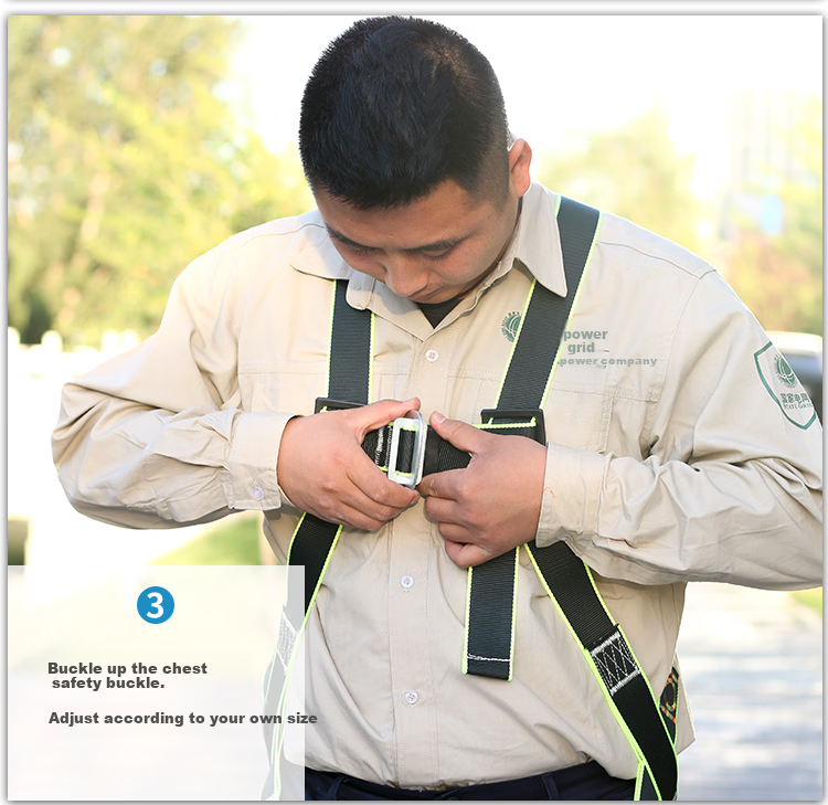 XINGGONG Five-Point Safety Harness, Full-Body Fall Protection Belt for Working at Height, National Standard, Double Large Hooks, 2 Meters, XGD-8 12