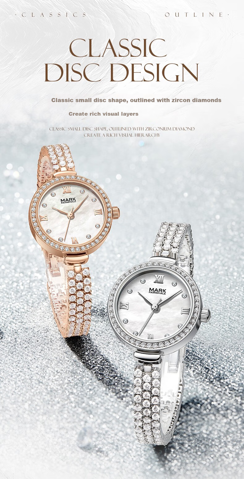 MARK FAIRWHALE Women's Watch, Top Ten Famous Watches, Small Dial, Chinese Brand Light Luxury Wristwatch, Birthday Gift for Girlfriend 1