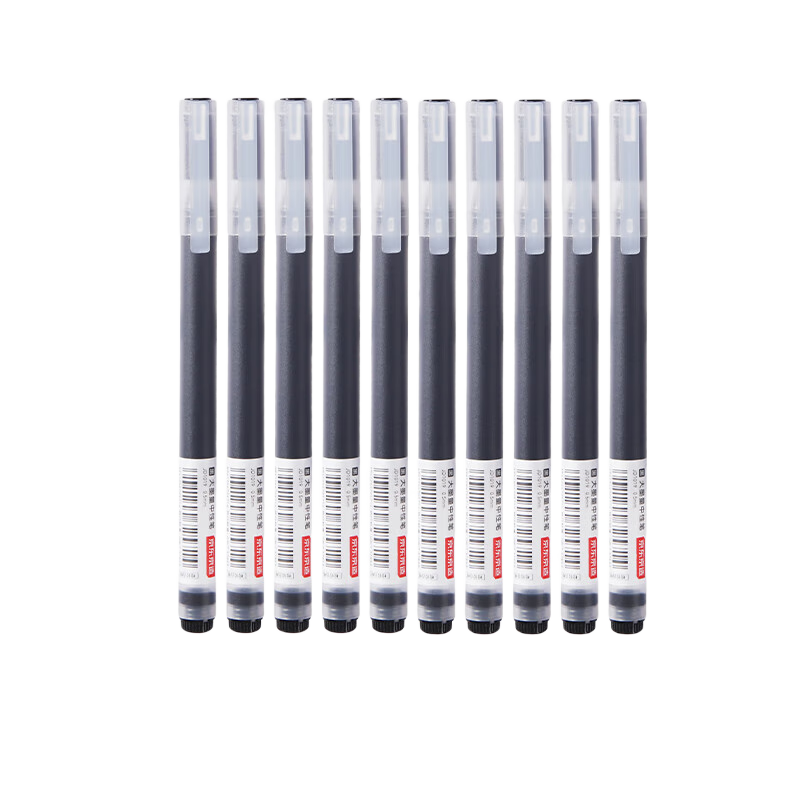 JD Original Junengxie Pro Large Capacity Bullet Tip Gel Pen, Signature Pen for 2000 Meters Writing, Business Meetings Office Student Exams, 0.5mm Black 10 Pcs