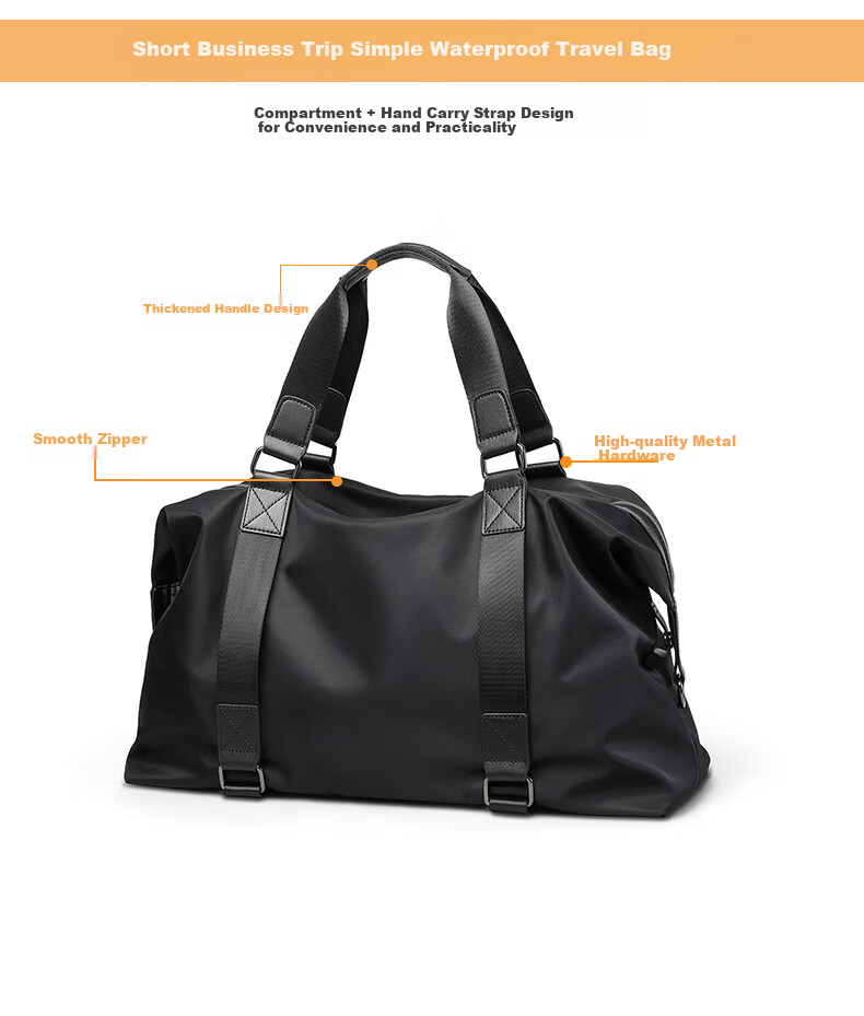 Viney Travel Bag for Men And Women, Large Capacity Handheld Gym Bag, Sports Bag, Trendy Shoulder Crossbody Short Trip Luggage Bag 1