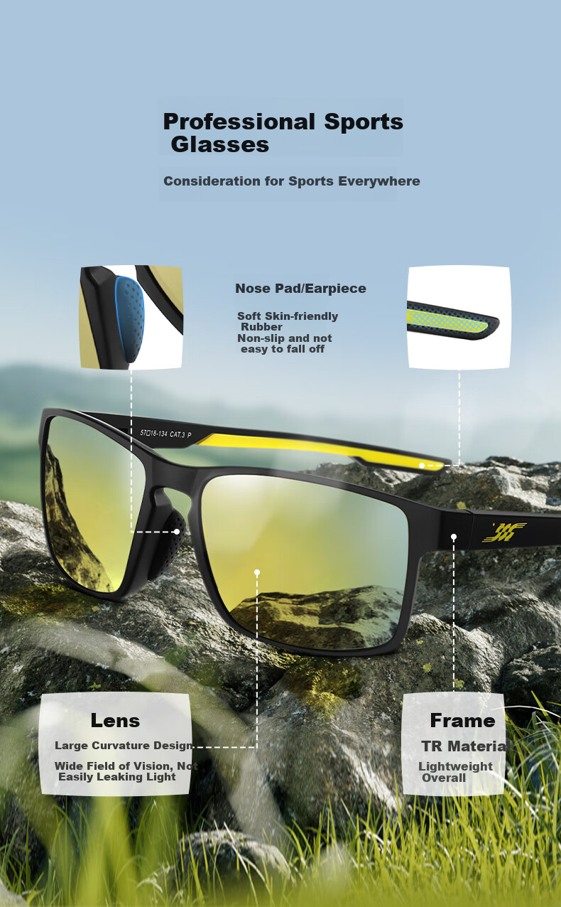 HLA Sports Sunglasses for Men And Women, Cycling Running Marathon Specialized Polarized Sunglasses, Windproof Professional Sports Sunglasses 10