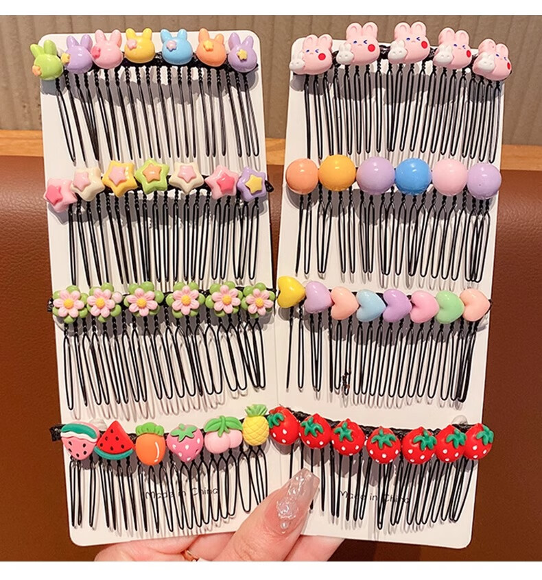 MKING PRETTY Kids Cute Hair Fragment Tool Hair Comb Girls Bang Hair Clip Little Girls Forehead Back Head Hairpin Baby Insert Comb 3