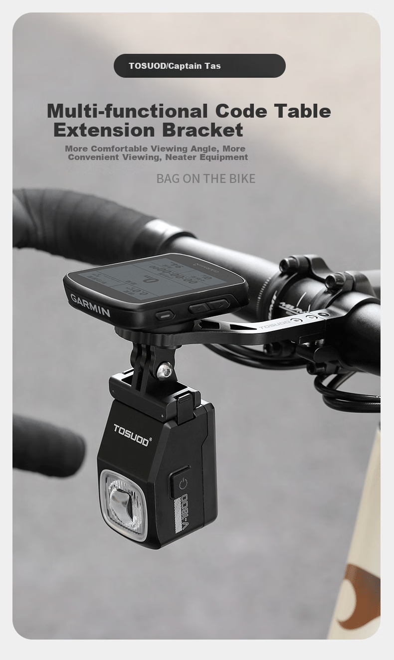 Tasiduizhang Mountain Bike Computer Mount, Aluminum Alloy Extension Bracket, Bike Light, Action Camera, Extended Base Accessory 1