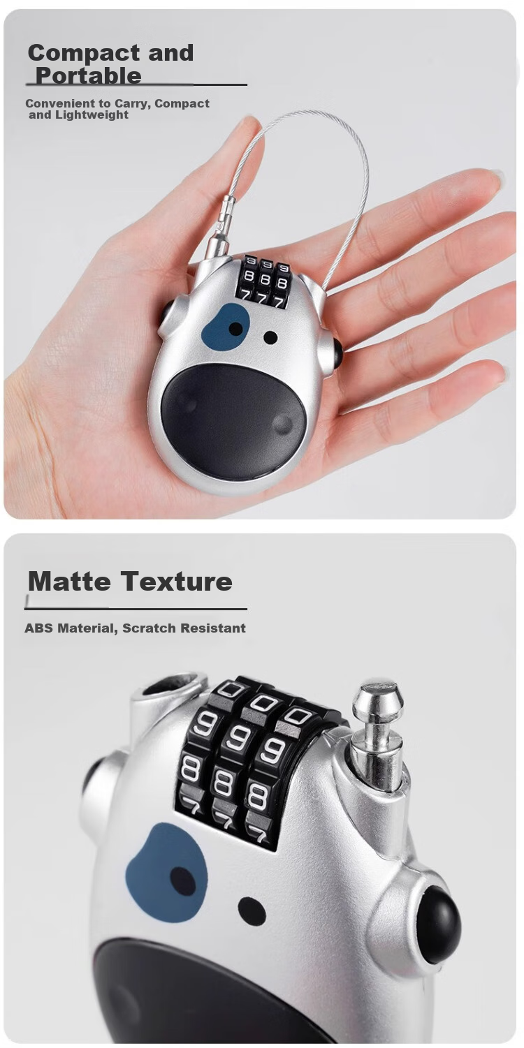 Shouli Retractable Steel Cable Padlock, Combination Lock, Helmet Lock, Bicycle Lock, Extended Steel Cable, Travel Gym Mini Padlock 4