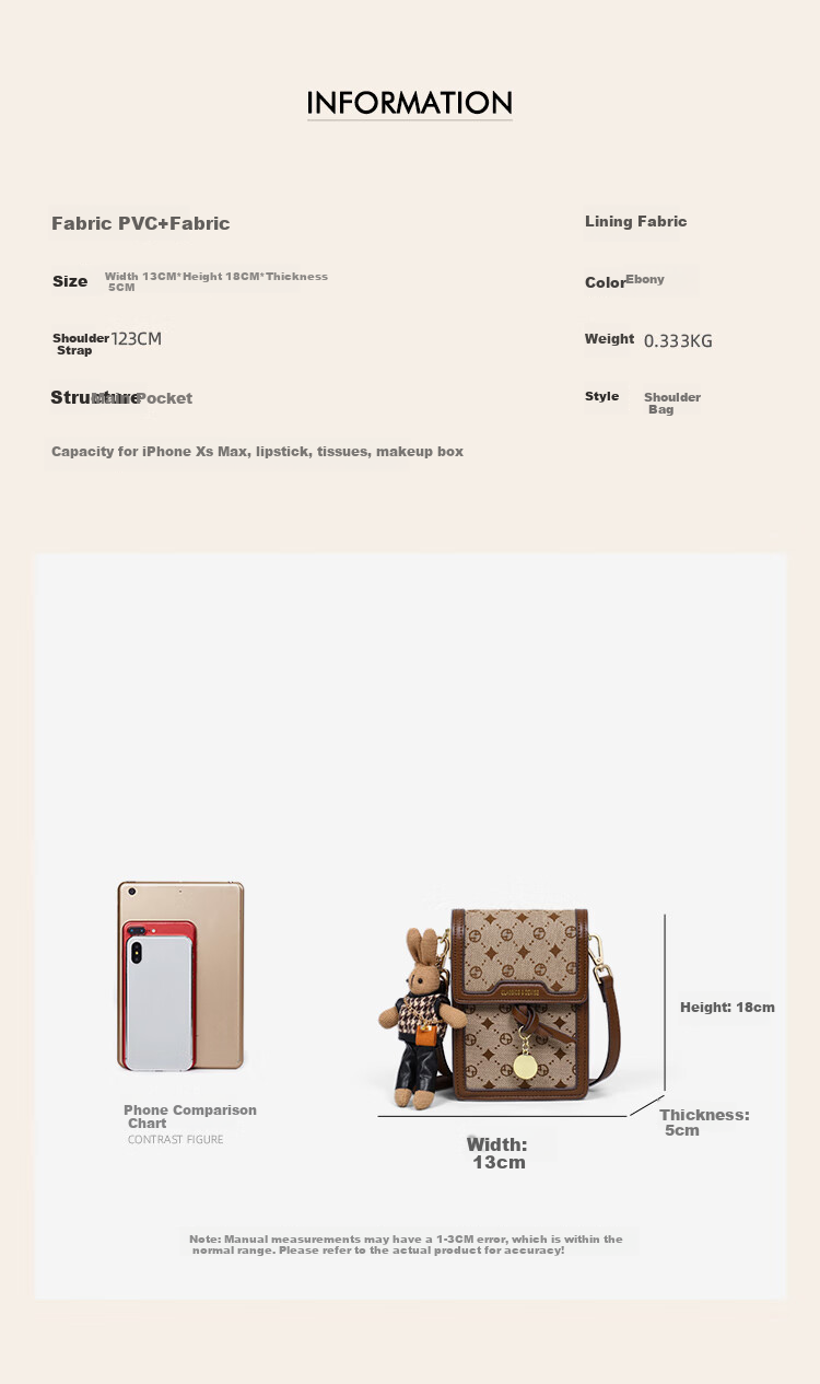 Aiqinghai Handbag, Women's Bag, Phone Pouch, Mini Crossbody Shoulder Bag, Underarm Bag, Birthday And Mother's Day Gift, Practical Present for Mom 7