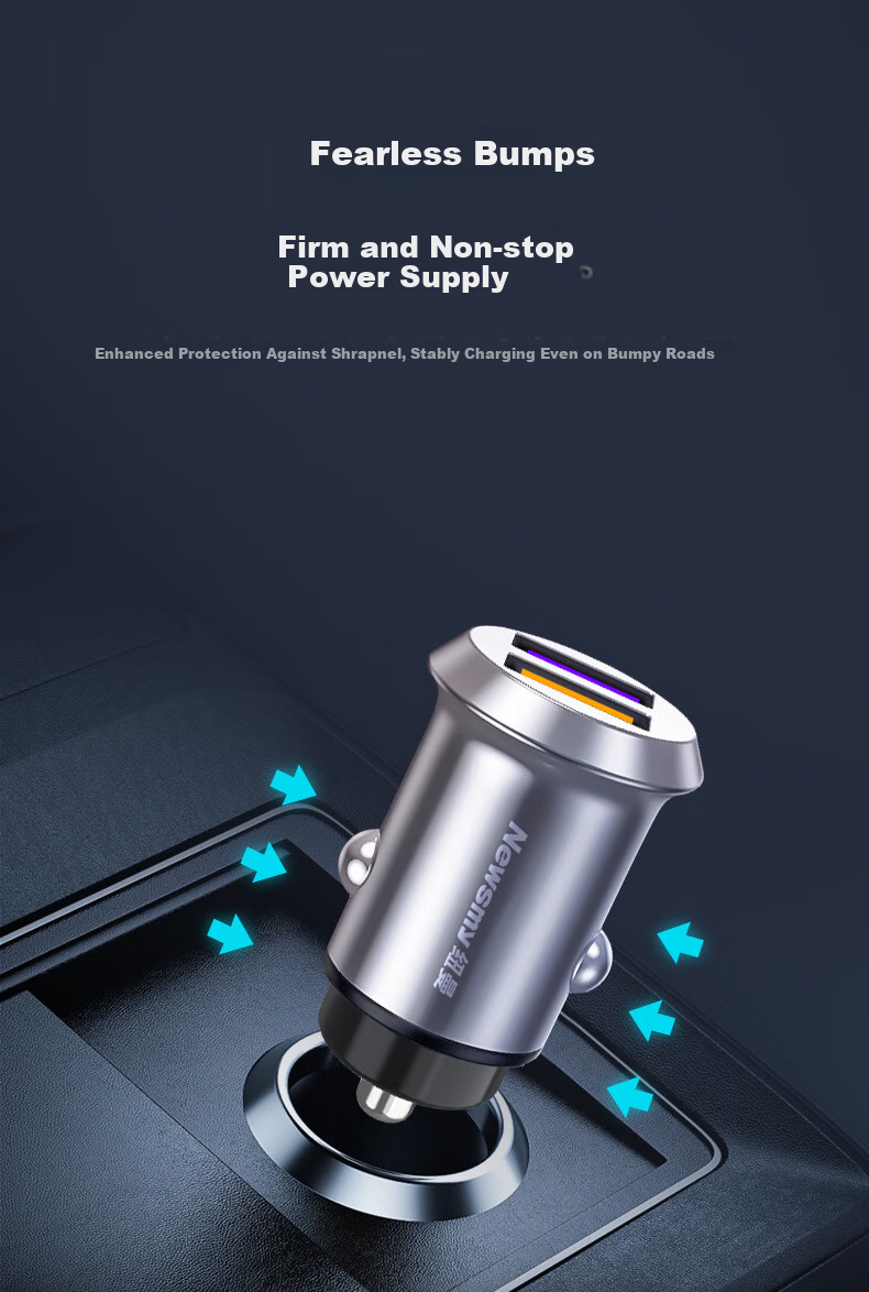 Newsmy 100W Car Charger, Super Fast Charging Cigarette Lighter Adapter, USB Expansion Port, One-To 12