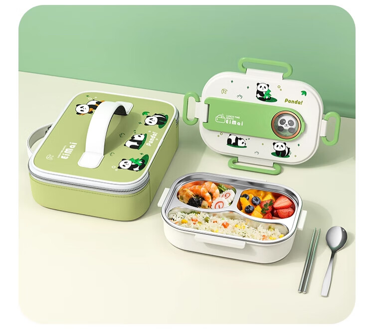 KATEI STORY Japanese Lunch Box, 316 Food-Grade, for Primary School Students, Insulated School Lunch Box for Grades 1-3, Large Capacity Compartmentalized Meal Container 3