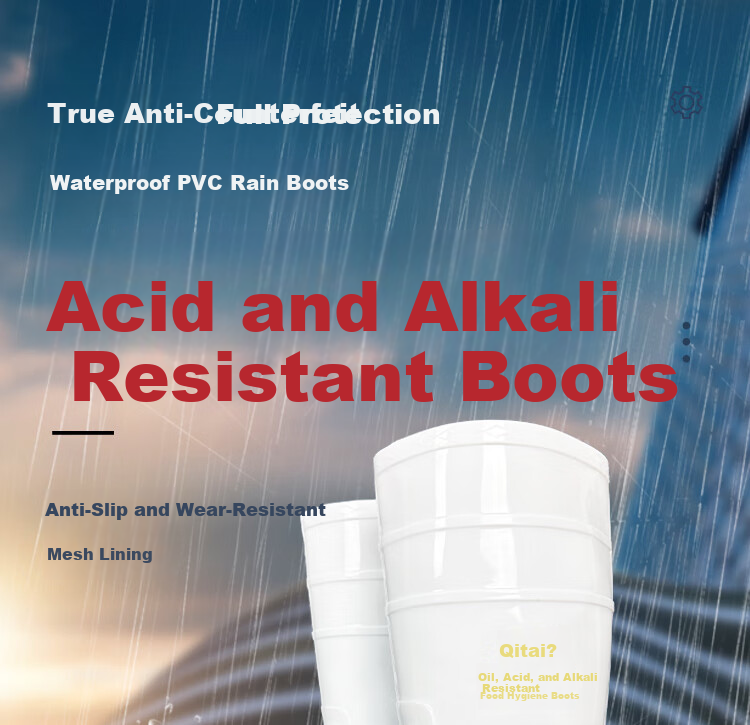 Gongtai Oil And Acid Resistant Food Safety Boots, Rain Boots Waterproof Boots, White, 508mm Height/37.5cm High, Size 40 1