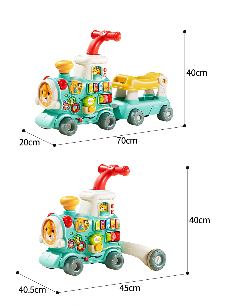 MKBIBI Baby Walker for Ages 1-3, Toddler Train Toy, Rideable, Early Education, First Birthday Gift 1