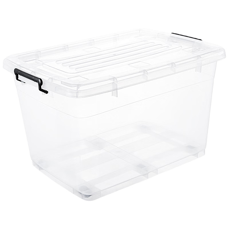 Cetomo Transparent Extra Large Storage Box with Wheels 90L 61.5*43.5*34cm 1 Piece