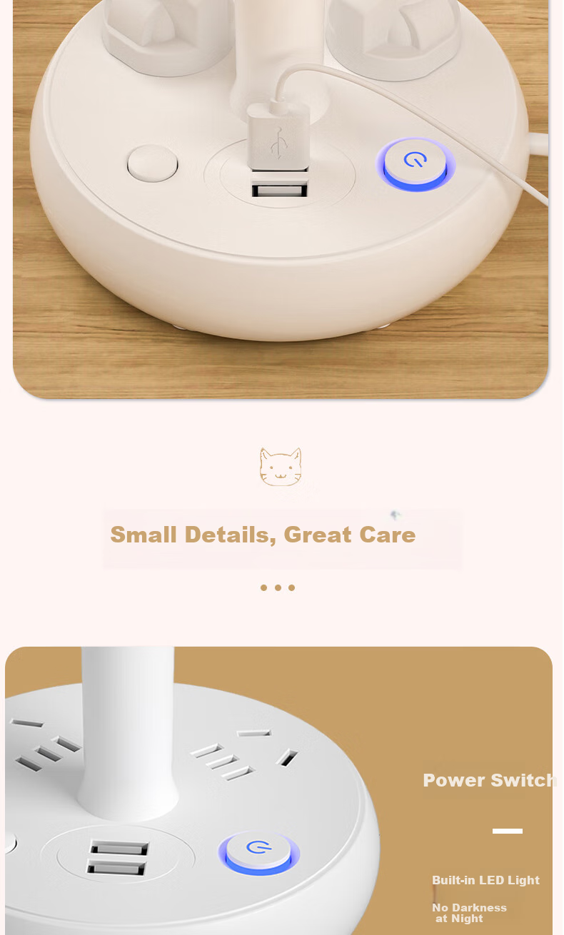 Jingqian Bedside Lamp, Reading Light, Night Light, Baby Feeding Lamp, Eye Protection Light for Dormitory Study And Socket Desk Lamp 9