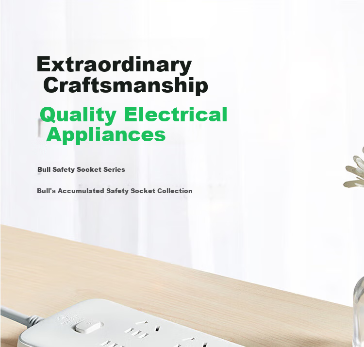 BULL New National Standard Power Strip, Extension Cord/Power Bar/Power Strip/Power Board/Extension Cord, 8 Outlets, GN-S1080, 3m 1