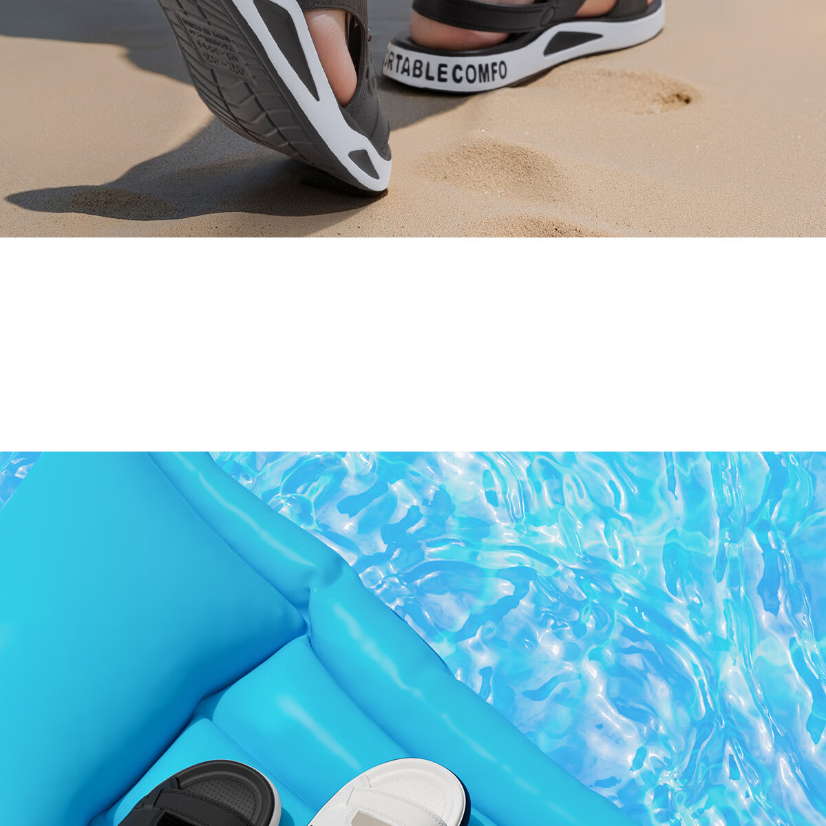 TZLDN Men's Sandals 2026, Antibacterial New Style, High-End Feel, Summer Sports Driving Beach EVA Soft Sole Slippers for Me 14