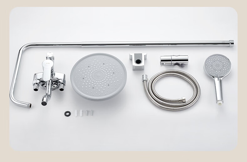 KEGOO Shower Set Complete Exposed Mixer Integrated Shower Booster Head Full Set Bright Silver K4071 15