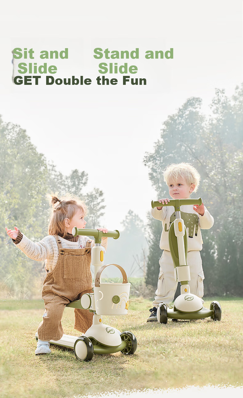 BG-BABYGO Children's Scooter for Ages 1-3 Toddler Learning Walker Balance Bike First Birthday Gift Baby Stroller Toy Two-I 6