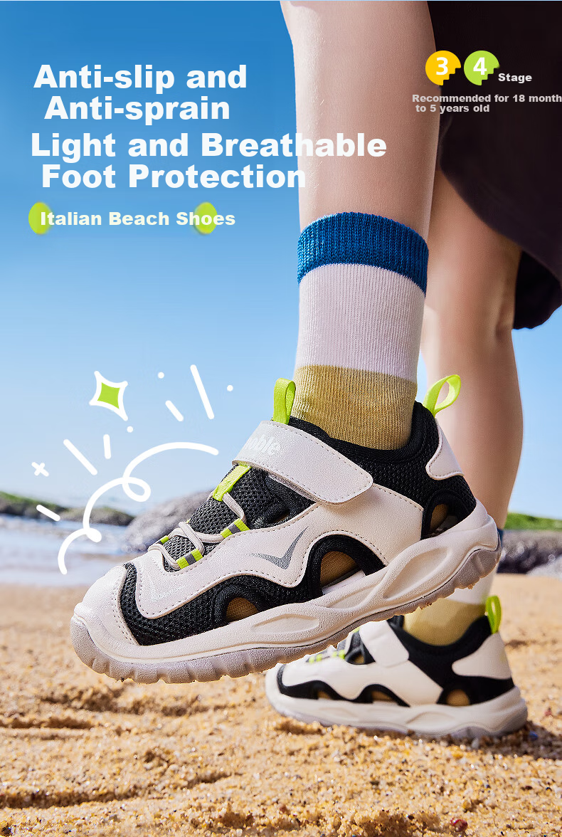 Ginoble Baby Walking Shoes, Summer Functional Sandals for Boys And Girls, Beach Shoes GW1743 Bright White/Almond Pink 1