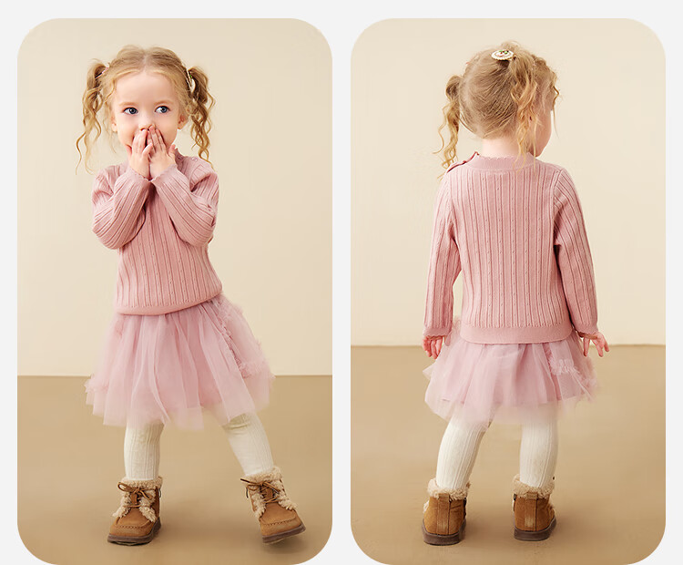 Minibala Girls' Baby Half Turtleneck Soft Sweater Base Layer Skin-Friendly Warm Sweet 2025 Winter 8