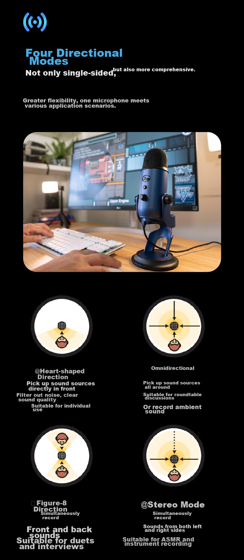 Logitech Yeti GX Gaming Microphone, USB Dynamic RGB Microphone, Professional Karaoke Recording Microphone, Laptop And Mobile Phone Gaming Microphone, Live Streaming Microphone for Internet Celebrities 6