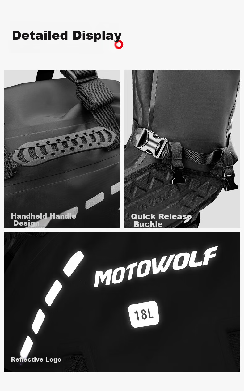 MOTOWOLF Motorcycle Rear Seat Bag, Rider Riding Bag, Waterproof Bag, Wear-Resistant Tail Bag, Hanging Bag, Motorcycle Equipment Side Bag 13