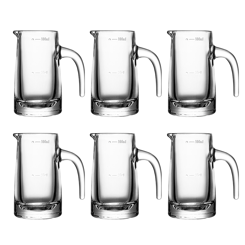 Green Apple White Wine Glass 60ml Graduated Decanter Glass Wine Pitcher Set of 6 for Home and Restaurant Use